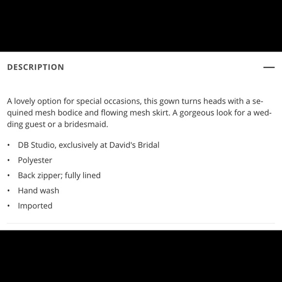 NWT David’s Bridal DB Studio High-Neck Sequin Mesh Gown with Keyhole - Picture 7 of 16